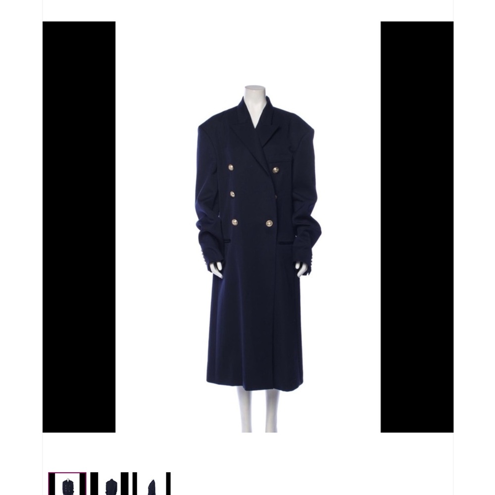 Balmain Midnight Blue Double-Breasted Coat
